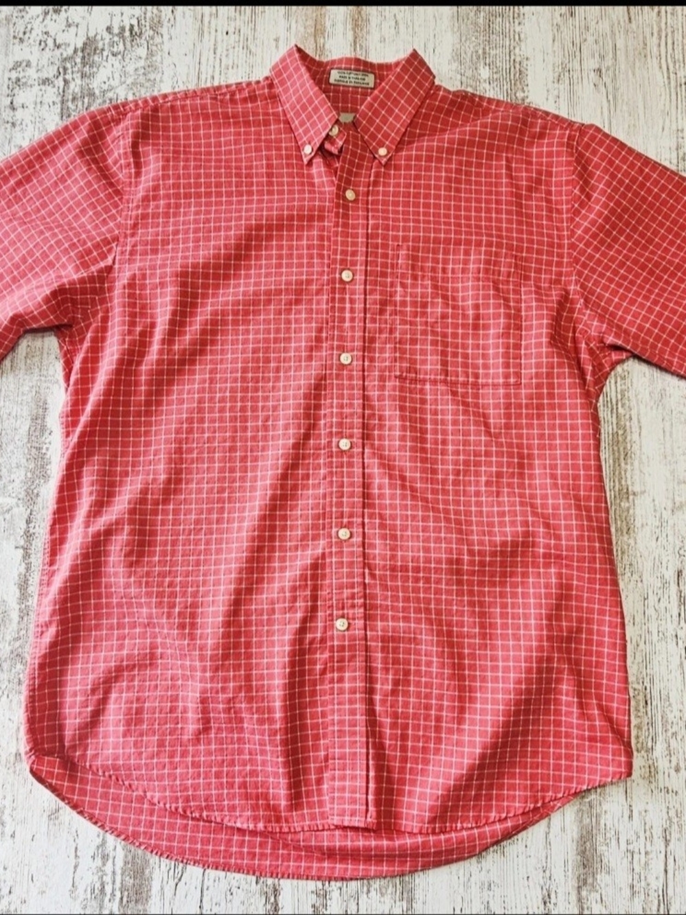 Cutter & Buck Golf Polo Mens Size Large Short Sleeve Red & White Checkered
